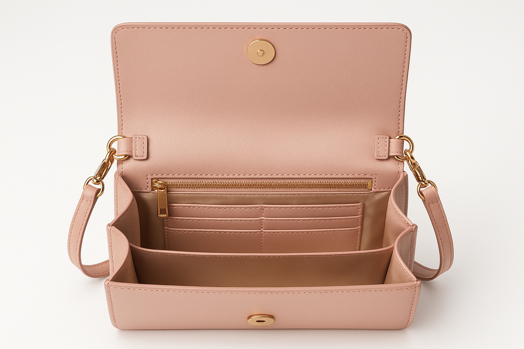 Women's Blush Pink Leather Handbag - Aurora Collection