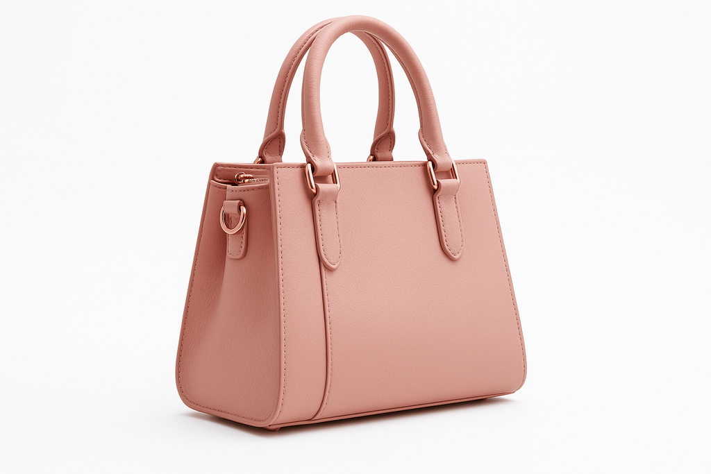 Women's Blush Pink Leather Handbag - Aurora Collection