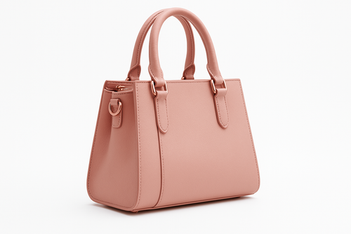 Women's Blush Pink Leather Handbag - Aurora Collection